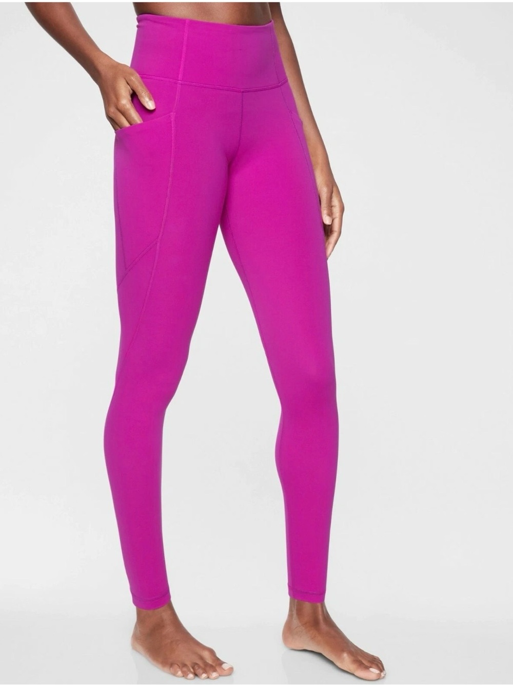 Athleta Stash Pocket Salutation High-Rise Leggings Pink Size XXS